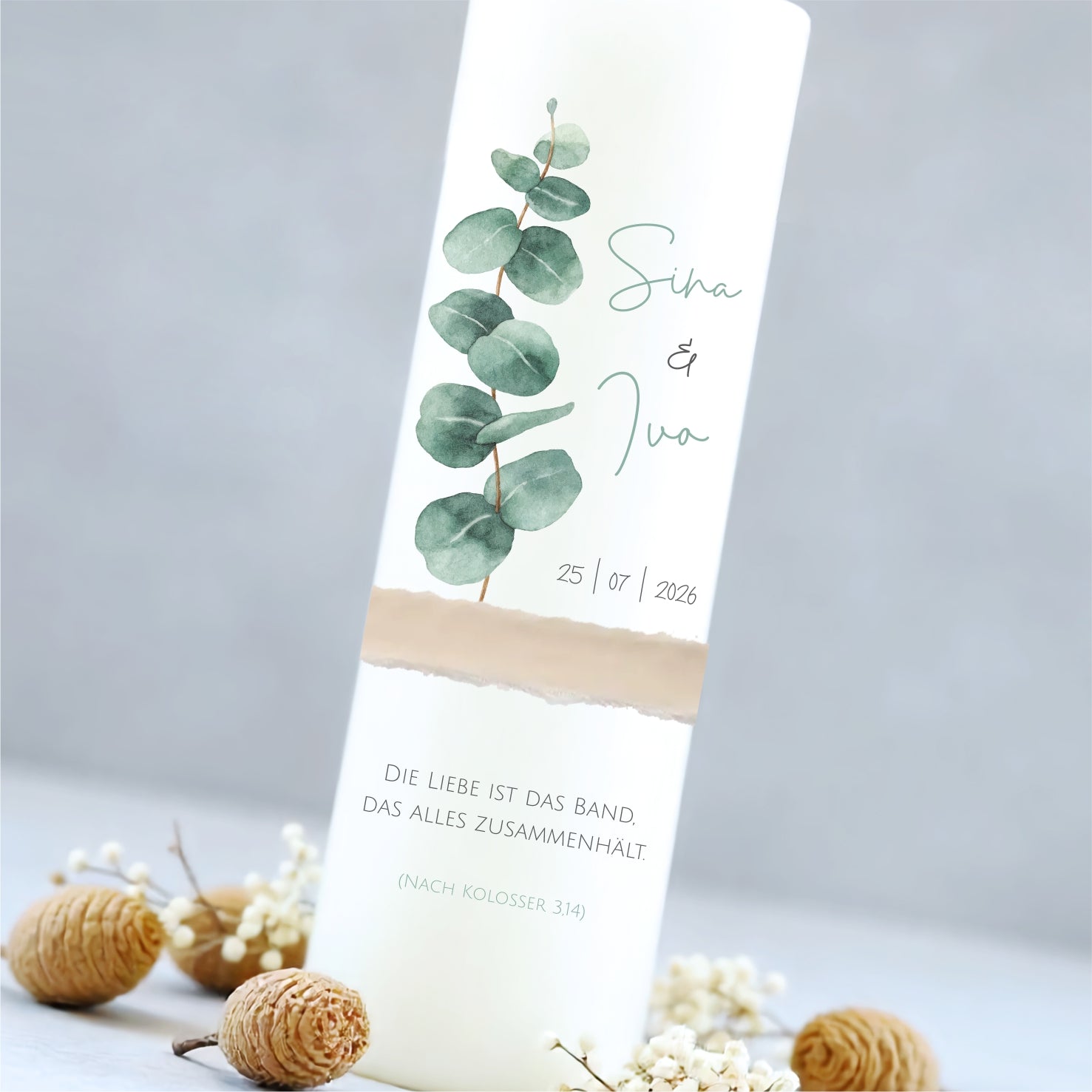Hochzeitskerze | Eukalyptus
