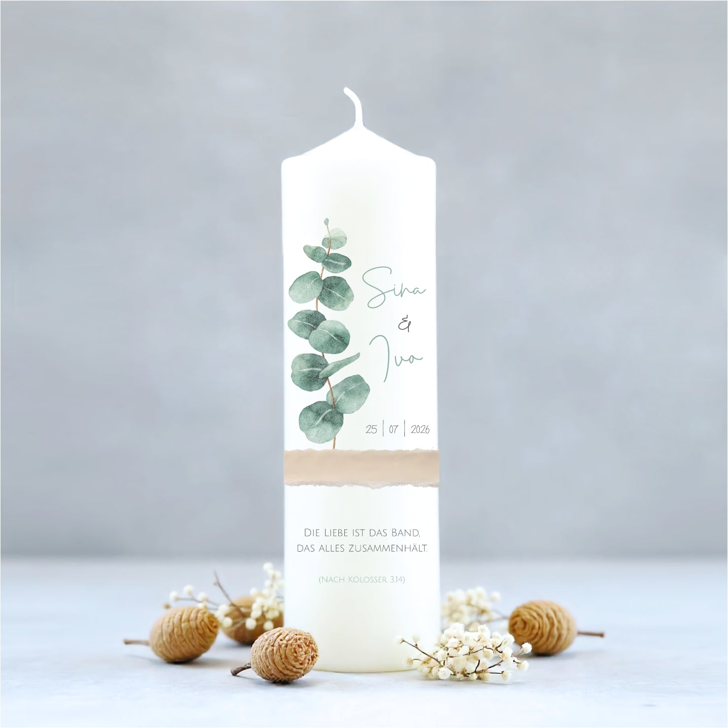 Hochzeitskerze | Eukalyptus